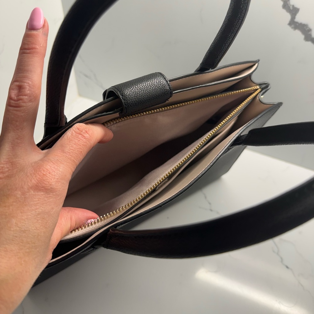 Kate Spade New York Medium Voyage Black Leather Top-Handle Satchel - Picture 5 of 6